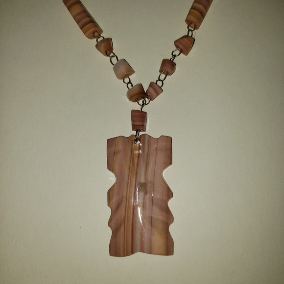 Vintage Carved Stone Tribal Necklace - Picture 3 of 11